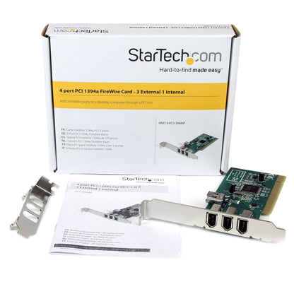 StarTech 4 Port PCI 1394a FireWire Adapter Card – PCI1394MP