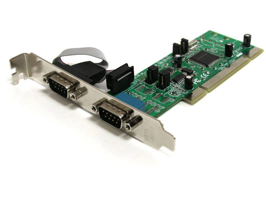 Add two RS422/485 serial ports to your system through a standard or low-profile PCI expansion slot with the StarTech PCI2S4851050 card. This dual port serial adapter is ideal for connecting industrial automation and control systems requiring reliable long-distance communication. Designed with TAA compliance and lifetime support, it's a durable and compliant serial connectivity solution.