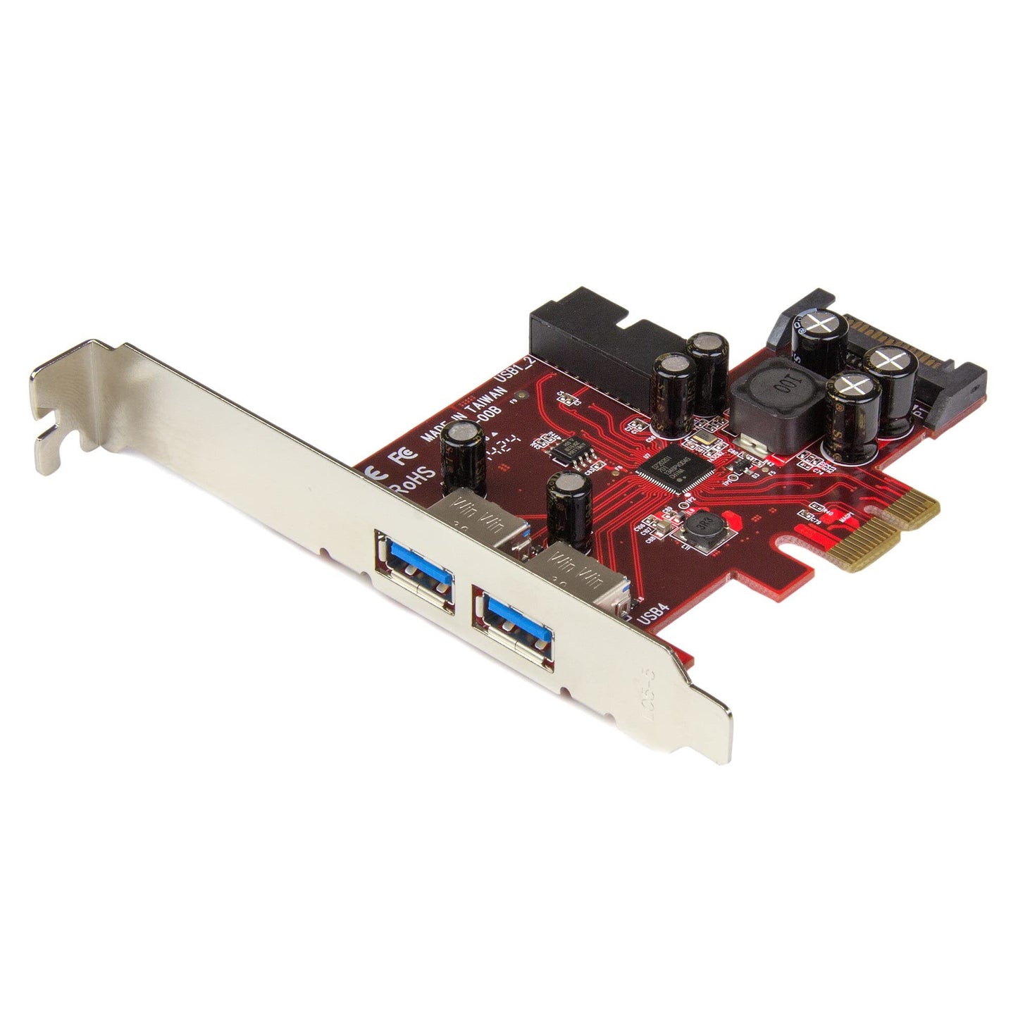 Carte PCI USB 3.0 STARTECH 2 ports avec prise en charge de l'alimentation SATA