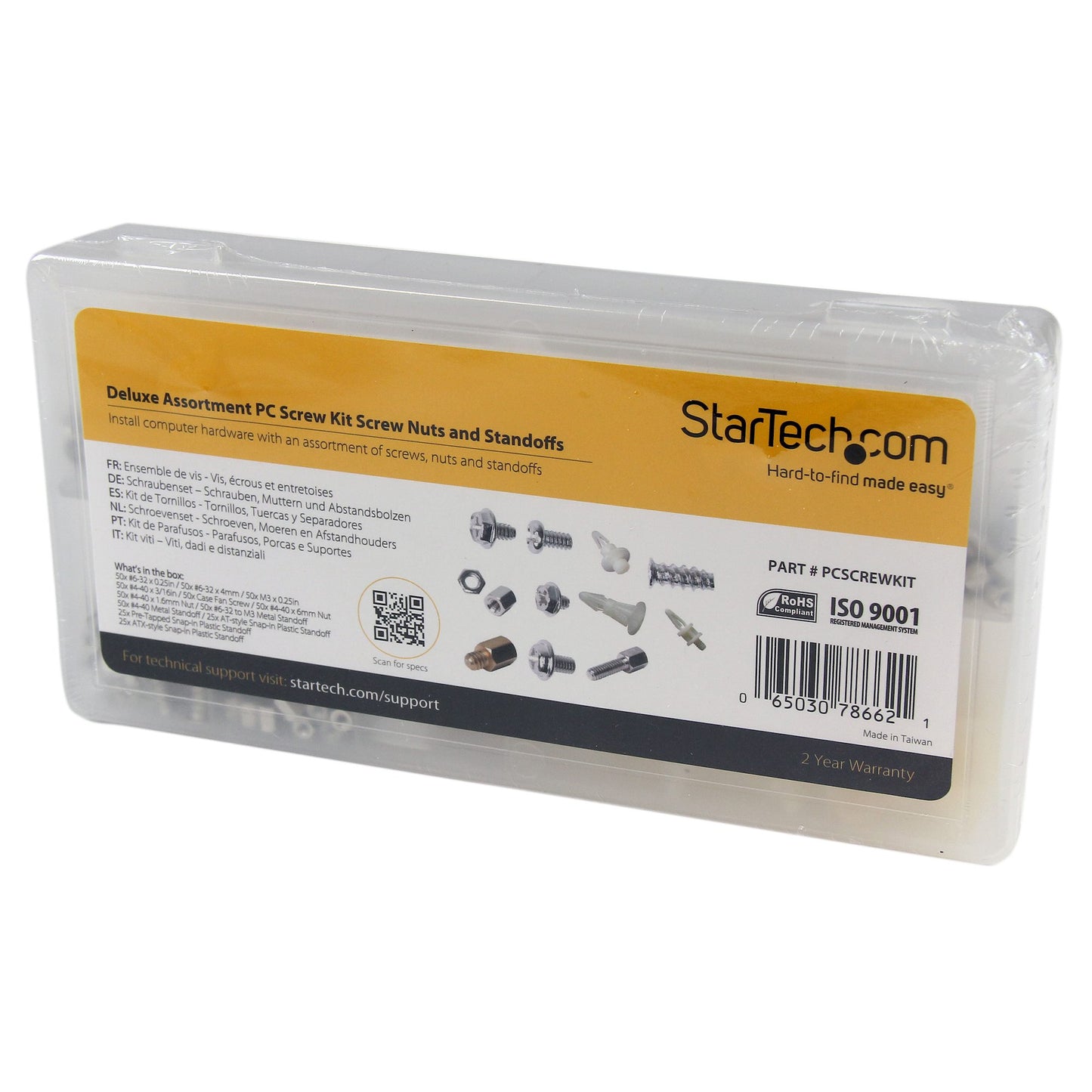 STARTECH PC Screw Kit with Nuts and Standoffs, Steel, White