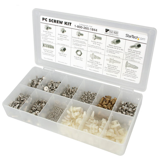 STARTECH PC Screw Kit with Nuts and Standoffs, Steel, White