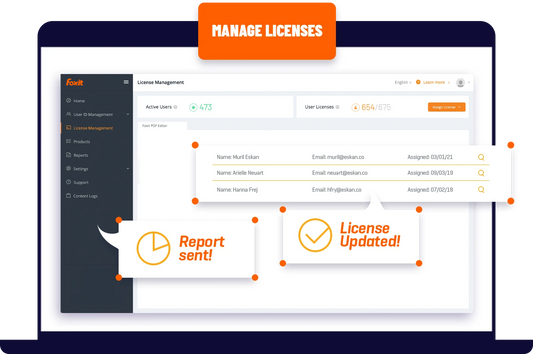 Solution hébergée de console d'administration FOXIT – Licence par utilisateur/an