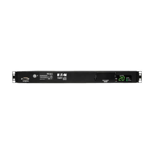 Eaton Tripp Lite Series 3.8kW Single-Phase Local Metered Automatic Transfer Switch PDU, Two 200-240V C20 Inlets, 8 C13 &amp; 2 C19 Outputs, 1U, TAA