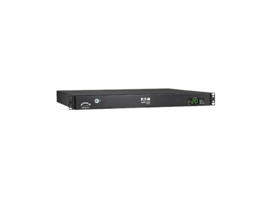 Eaton Tripp Lite Series 3.8kW 200-240V Single-Phase ATS/Local Metered PDU - 8 C13 and 2 C19 Outlets, Dual C20 Inlets, 12 ft. Cords, 1U, TAA