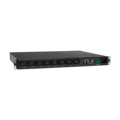 Eaton 3.7kW Single-Phase 208/230V Switched PDU - LX Platform, 8 C13 Outlets, C20 Input with L6-20P Adapter, 2.4m Cord, 1U Rack-mount, TAA