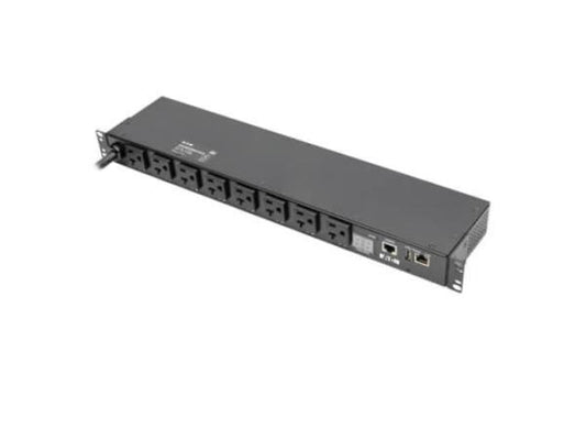 Eaton 1.9kW Single-Phase Switched PDU, LX Interface, 120V Outlets (8 5-15/20R), NEMA L5-20P/5-20P input, 12 ft. (3.66 m) Cord, 1U Rack, TAA