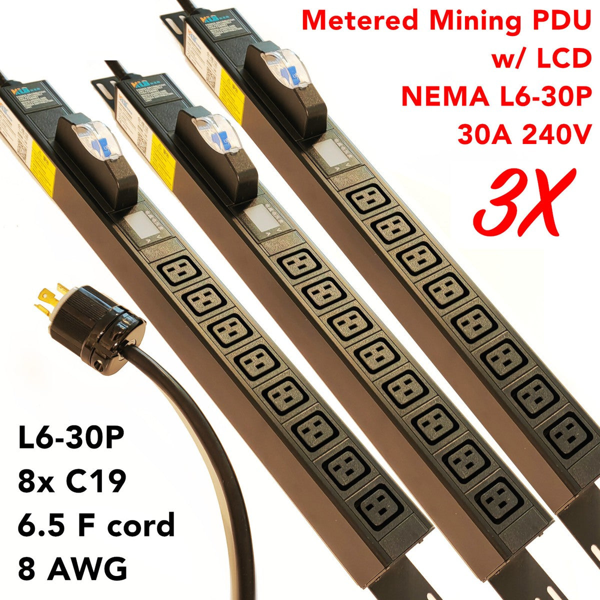 APC PDW9L6-30C Power Cable, NEMA L6-30(F) to Bare Wire, 9 ft, Black