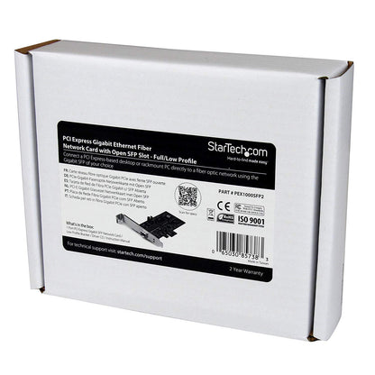 Carte réseau fibre optique PCIe Gigabit Ethernet StarTech PEX1000SFP2