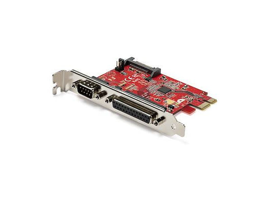The STARTECH PEX1S1P950 PCIe Card offers both a DB25 parallel and RS232 serial interface in a single, full-profile PCIe x1 adapter. Designed for professional and industrial use, it supports data rates up to 2.5 Mbps for the parallel port and 921.6 Kbps for the serial port. Backed by a lifetime warranty and TAA compliance, this card ensures long-term value for legacy hardware integration.