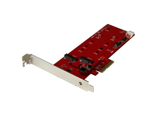 Add two M.2 SATA SSDs to your system with the STARTECH PCIe Controller Card for expanded storage and enhanced data transfer speeds. Compatible with a wide range of NGFF drive sizes, it leverages SATA III at 6 Gbps for optimal performance. Ideal for professionals upgrading their desktop or workstation.