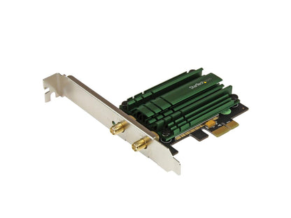 Add powerful dual-band 802.11ac wireless connectivity to your desktop with the StarTech PCIe AC1200 Network Adapter. This adapter delivers blazing-fast speeds up to 867 Mbps on 5GHz and supports multiple wireless standards for broad compatibility. Ideal for high-bandwidth applications and seamless streaming, it ensures reliable and secure WiFi through WPA/WPA2 encryption.