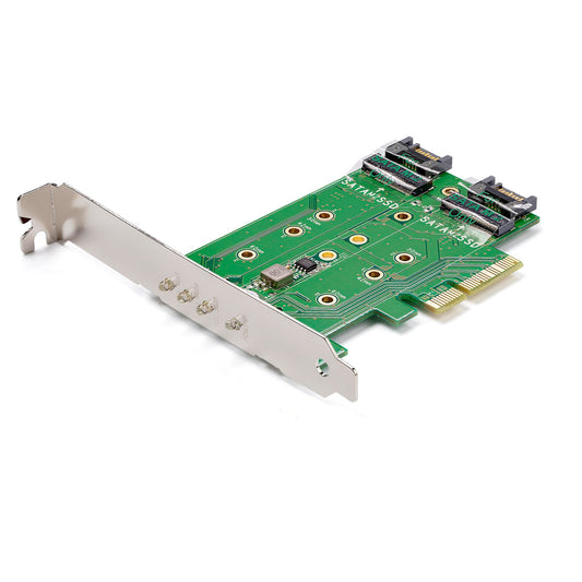 StarTech PEXM2SAT32N1 M.2 SSD Adapter Card - PCIe x4, 1x NVMe, 2x SATA M.2