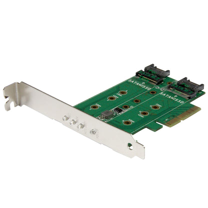StarTech PEXM2SAT32N1 M.2 SSD Adapter Card - PCIe x4, 1x NVMe, 2x SATA M.2