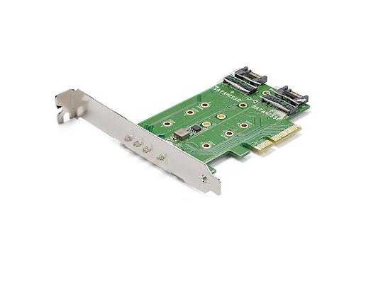 Mount both PCIe (NVMe) and SATA-based M.2 SSDs inside your computer with this versatile StarTech SSD adapter. Designed for PCI Express 3.0 x4 slots, this adapter supports one PCIe NVMe M.2 drive and two SATA M.2 drives, providing a flexible storage upgrade option. Ideal for expanding system storage or customized performance setups.