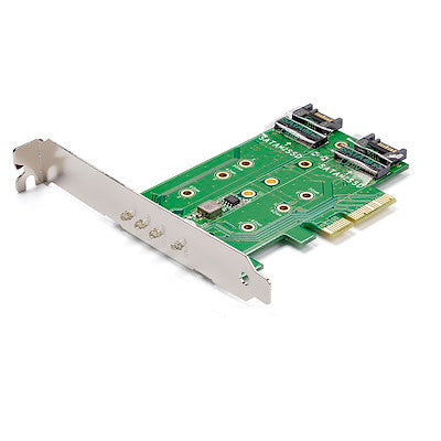 StarTech PEXM2SAT32N1 M.2 SSD Adapter Card - PCIe x4, 1x NVMe, 2x SATA M.2