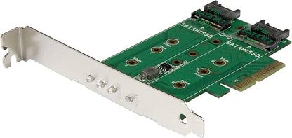 StarTech PEXM2SAT32N1 M.2 SSD Adapter Card - PCIe x4, 1x NVMe, 2x SATA M.2