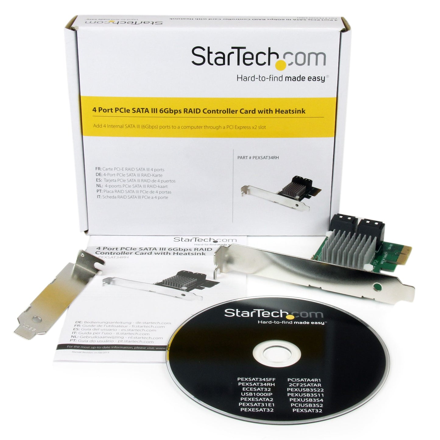 StarTech 4-Port PCIe SATA III RAID Controller Card (PEXSAT34RH)