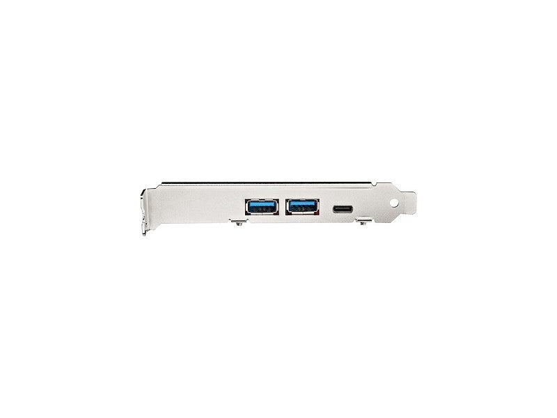 This STARTECH 5-Port USB PCIe Card is built for high-speed connectivity and efficiency. Offering 10Gbps transfer through USB 3.1 Gen 2, it includes two USB Type-A ports, one USB-C port, and an internal IDC header for two additional 5Gbps USB connections. Designed for performance systems, it fits both full and low-profile PCIe x4 slots and includes optional SATA power support.