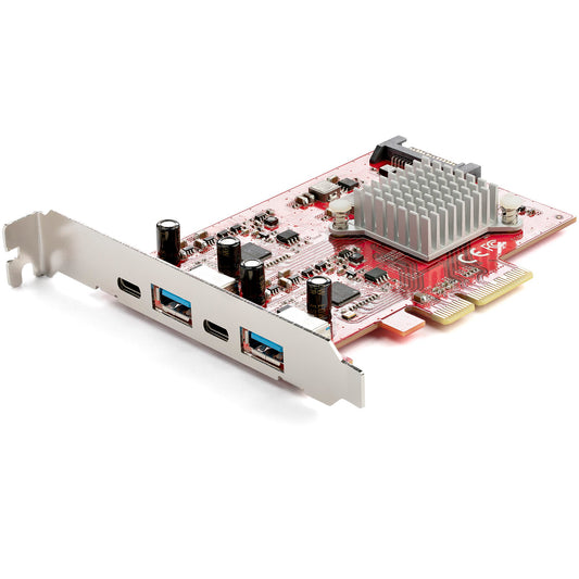 Carte PCIe StarTech 4 ports USB 3.1 Gen 2, 2 ports USB-C, 2 ports USB-A, 10 Gbit/s