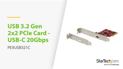 Carte PCIe StarTech USB 3.2 Gen 2x2 - USB-C 20 Gbit/s (PEXUSB321C)