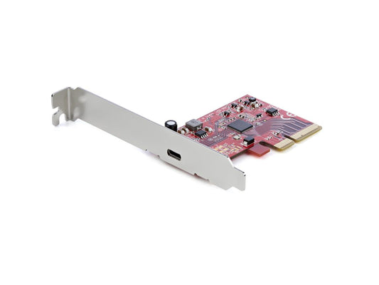 Upgrade your desktop with the StarTech USB 3.2 Gen 2x2 PCIe Card, featuring a single USB-C port that delivers up to 20Gbps data transfer speeds and 15W power output. Fully compatible with Windows, macOS, and Linux, this high-performance card is ideal for power users needing fast connectivity to SSDs, NVMe enclosures, and high-speed peripherals. The low-profile and full-profile bracket support makes it versatile for a range of desktop systems.