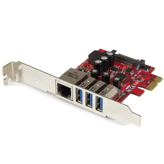 Carte adaptateur PCIe USB 3.0 et Gigabit Ethernet StarTech PEXUSB3S3GE