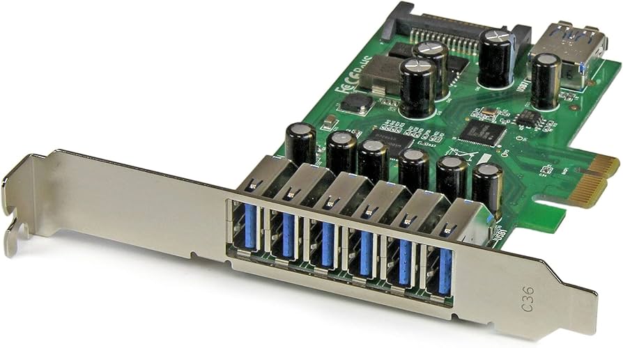 Carte PCIe USB 3.0 StarTech 7 ports avec ports internes/externes – PEXUSB3S7
