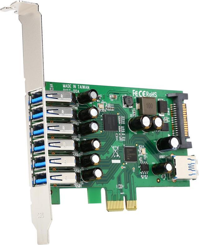 Carte PCIe USB 3.0 StarTech 7 ports avec ports internes/externes – PEXUSB3S7