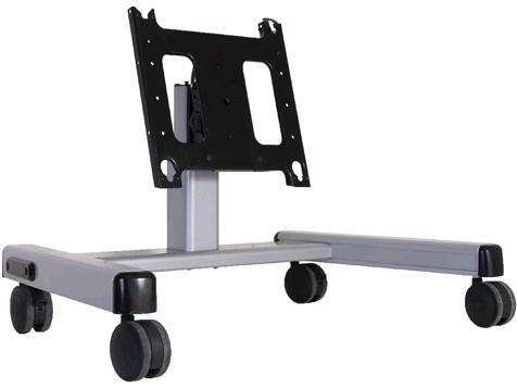 The CHIEF PFQ2000S is a 2-inch Large Format Display Mobile Cart designed for confidence monitors and professional AV applications. This silver-colored cart is TAA compliant and made in the United States, ensuring durability and regulatory adherence. Versatile and mobile, it supports a wide array of display sizes when used with a compatible interface mount.