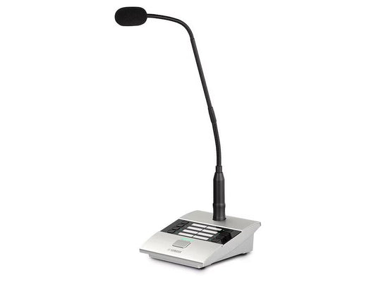 The YAMAHA PGM1 Paging Station Microphone is a compact, programmable microphone designed for seamless integration with the MTX5-D and MRX7-D audio processors. It features 8 customizable buttons and editable routing via the MTX-MRX Editor software, providing excellent flexibility for paging applications in commercial audio environments.