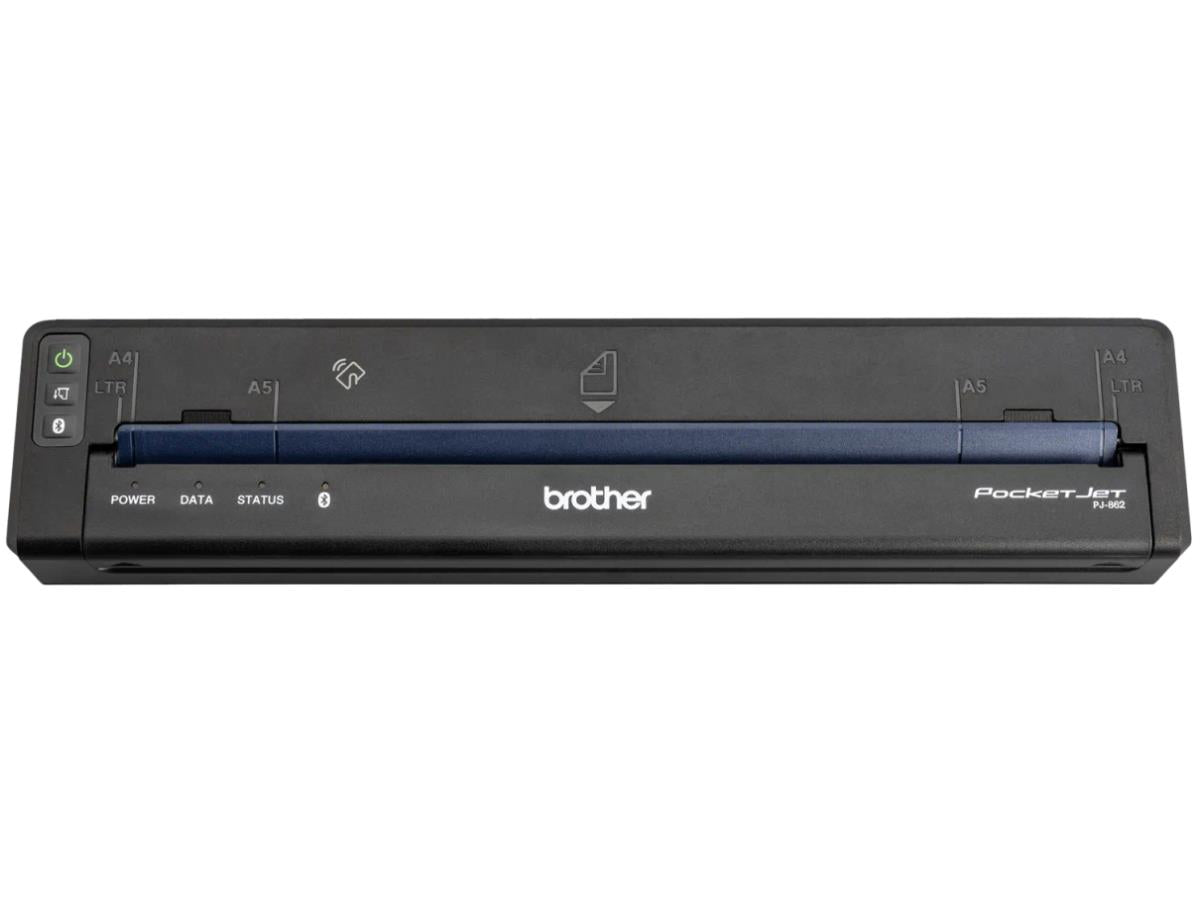 The Brother PocketJet 8 (PJ862) is an ultra-compact 8.5-inch thermal printer featuring USB-C and wireless connectivity, engineered for mobile professionals who demand reliable performance. Supporting a 200dpi resolution, this printer ensures high-quality monochrome output in a lightweight, portable design. Note: DC power, battery, and printing materials are required separately.