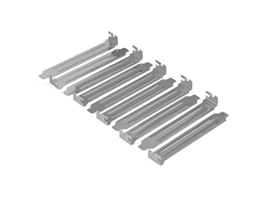 This 10-pack of full-profile steel expansion slot cover plates from StarTech is ideal for maintaining proper airflow and dust control in desktop PCs and servers. Designed for standard ATX cases, these TAA-compliant covers prevent open slots from exposing sensitive internal components, offering a clean, professional finish to your build. Backed by a lifetime warranty, they make a practical addition to any IT toolkit.