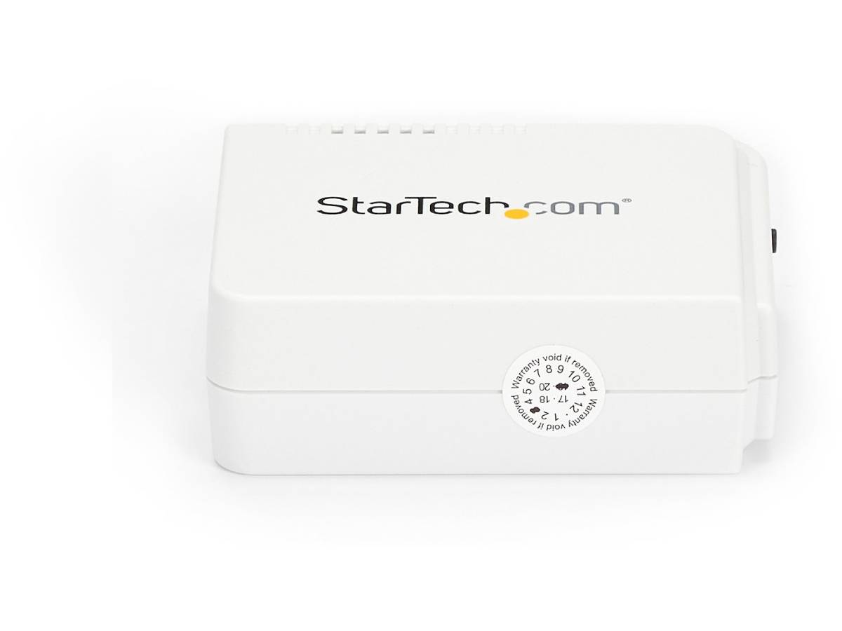 Share your USB printer easily over a wireless network with the StarTech 1-Port USB Wireless N Print Server. Designed for simple and efficient printer sharing, it supports 802.11 b/g/n standards with both wireless and Ethernet connectivity. Ideal for small offices or remote printer access setups, this device allows multiple users to connect to a single USB printer via Wi-Fi or wired LAN.