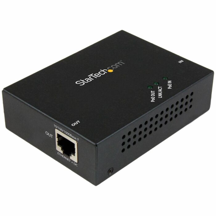 Rallonge PoE+ Gigabit 1 port StarTech 802.3at/af, 24 W, connexion en guirlande jusqu'à 500 m