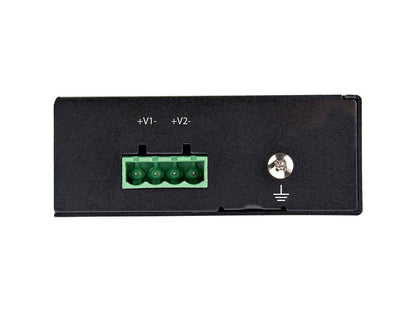 High-power industrial-grade PoE++ injector with IEEE 802.3bt support delivering up to 90W power at 1 Gbps. Features rugged IP30-rated housing, extended temperature range, and redundant 52V–56VDC power input—ideal for demanding environments. Supported by a 2-year warranty.