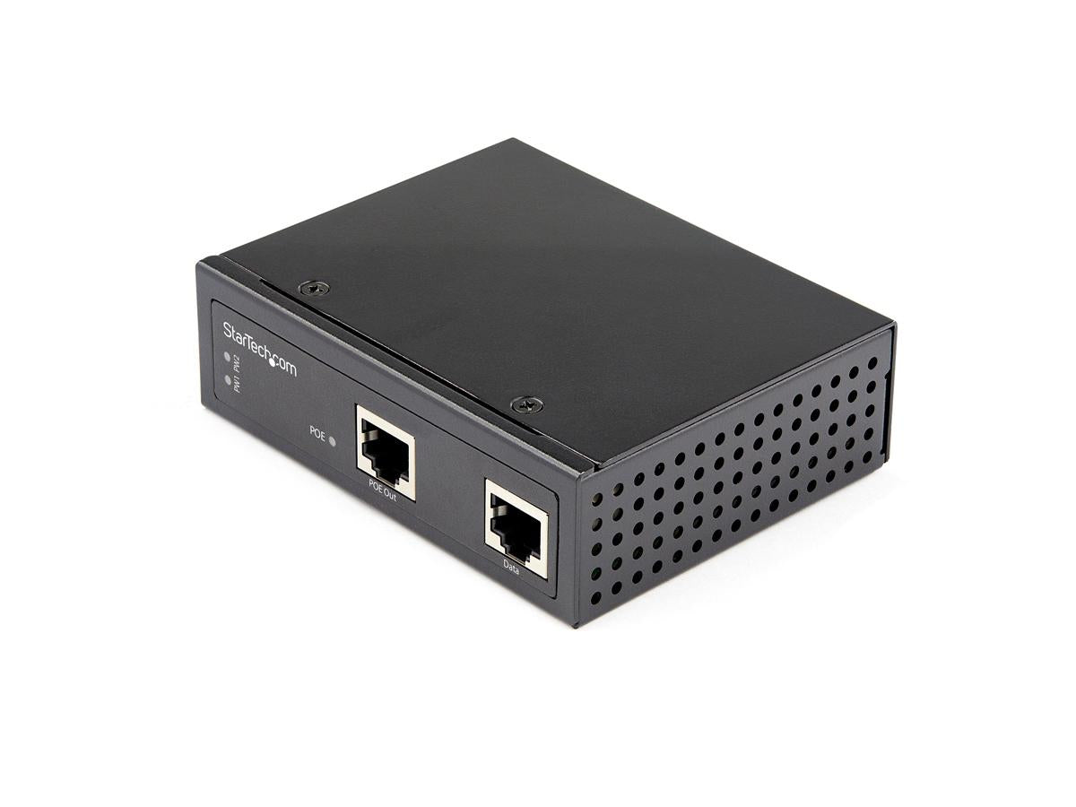 High-power industrial-grade PoE++ injector with IEEE 802.3bt support delivering up to 90W power at 1 Gbps. Features rugged IP30-rated housing, extended temperature range, and redundant 52V–56VDC power input—ideal for demanding environments. Supported by a 2-year warranty.
