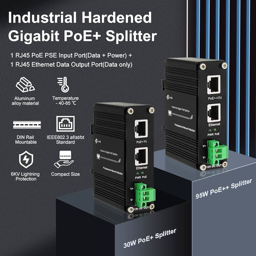 Injecteur industriel Gigabit PoE++ StarTech 90 W, IP30, 802.3bt, montage DIN