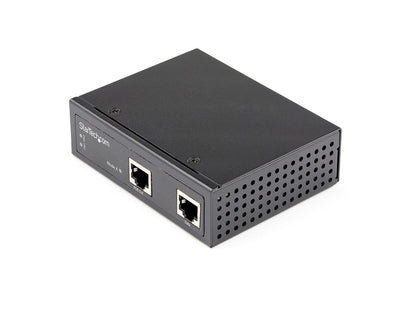 This high-performance industrial Gigabit PoE injector from StarTech delivers up to 30W of power to IEEE 802.3af/at compatible devices. Engineered for rugged environments, it features a -40°C to 75°C temperature range, IP-30 rated housing, and DIN/wall mount options, making it ideal for harsh industrial applications.