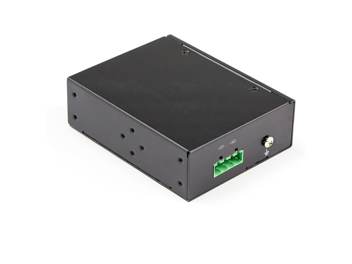 This high-performance industrial Gigabit PoE injector from StarTech delivers up to 30W of power to IEEE 802.3af/at compatible devices. Engineered for rugged environments, it features a -40°C to 75°C temperature range, IP-30 rated housing, and DIN/wall mount options, making it ideal for harsh industrial applications.