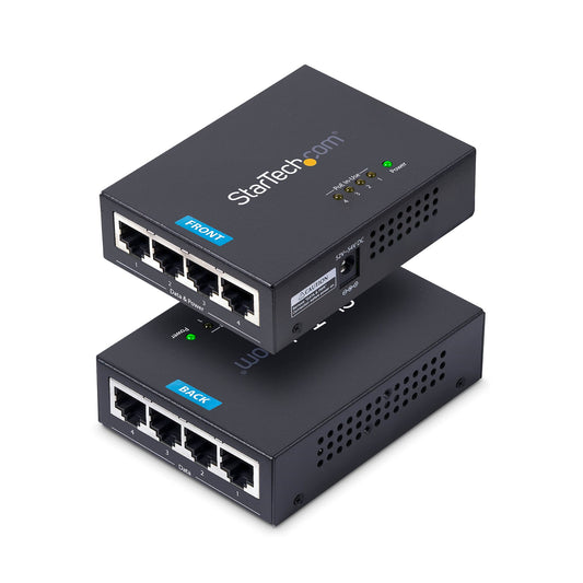 Injecteur Midspan Gigabit PoE+ 4 ports StarTech, 802.3af/at, montage mural