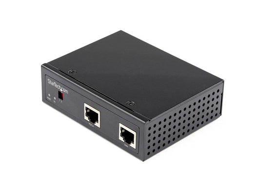 The StarTech POESLT1G48V is a rugged, industrial-grade Gigabit PoE splitter supporting up to 90W of power via IEEE 802.3af/at/bt standards for seamless Power over Ethernet distribution. Designed for harsh environments, it features an IP-30 metal housing, wide temperature tolerance, and DIN/wall mount flexibility. With multi-voltage DC output and TAA compliance, it offers a reliable solution for powering remote devices where traditional power outlets are unavailable.