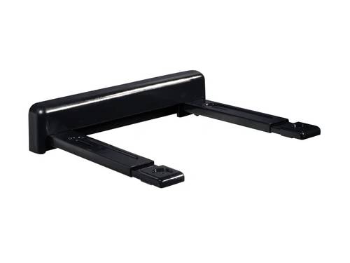 The Peerless PS200 is a versatile adjustable shelf designed specifically for A/V components. With epoxy and plastic construction in a sleek gloss black finish, it offers both durability and modern aesthetics. Key features such as leveling knobs, embossing for added alignment, and snap-on covers ensure a professional look and reliable support.