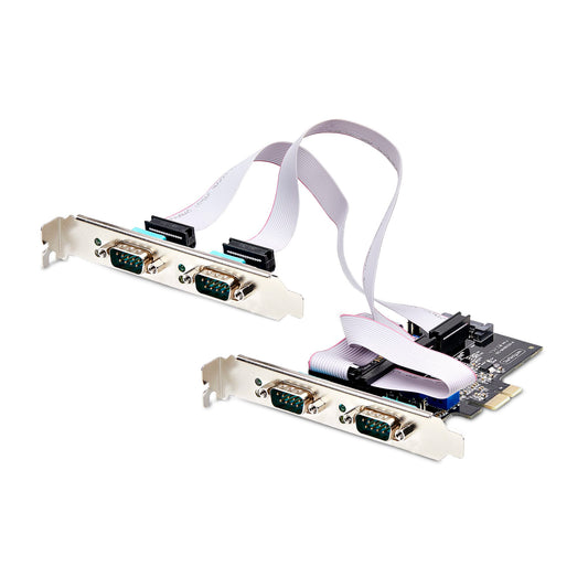 StarTech 4-Port PCIe Serial Card RS-232/422/485 with ESD, TAA, Linux/Windows