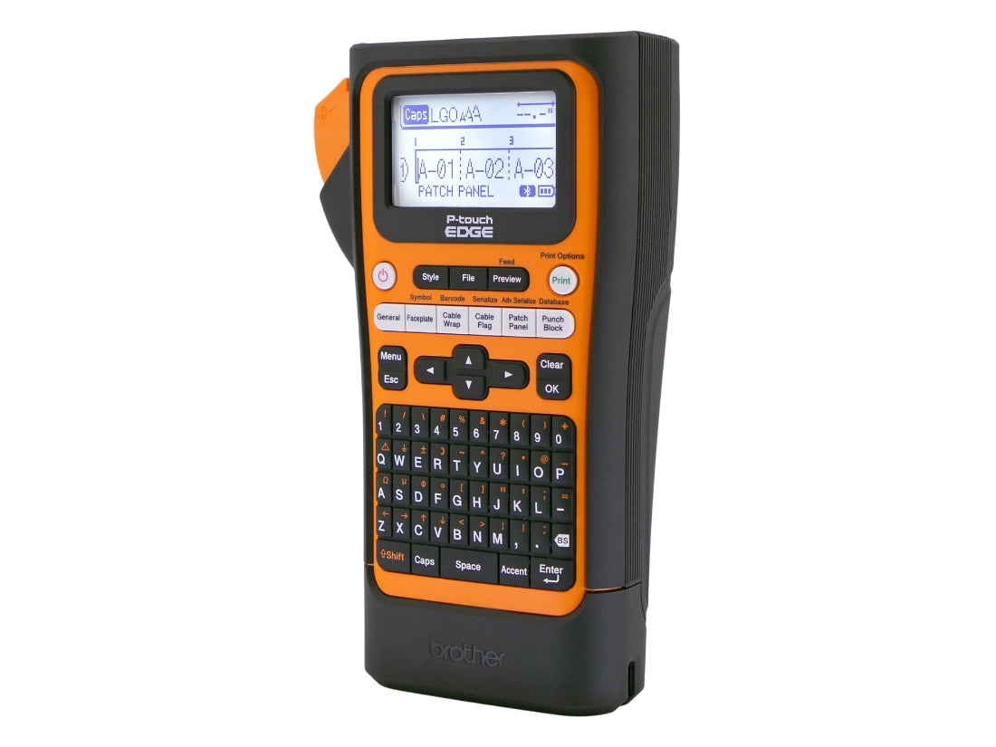 The Brother PT-E310BT is a wireless industrial handheld labeling tool designed for professionals requiring robust label printing on the go. Equipped with Bluetooth 5.0 connectivity, USB-C support, and a Li-ion battery, it delivers reliable labeling performance in demanding environments. This model is packaged with a manual cut/pause cutter and is compatible with Windows, macOS, and Android devices.