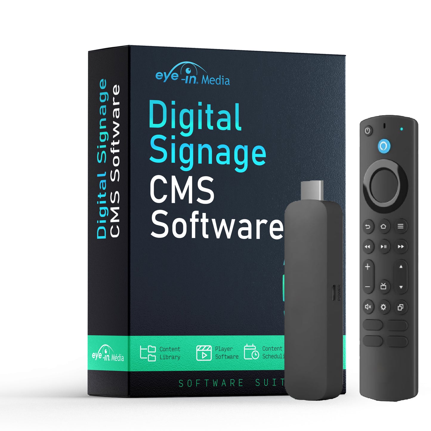 Eye-In Media Digital Signage Cloud Software with Amazon Signage Stick, 4K Video Support, WiFi 6E Compatible