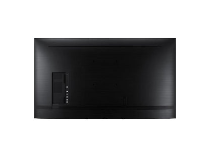 Samsung's QE55T Smart Signage Display offers a 55-inch 4K UHD resolution, ideal for high-impact digital signage. Featuring a Direct-lit LED panel, 300 nits brightness, and intelligent UHD upscaling, it delivers vivid visuals in commercial environments. Connectivity includes HDMI, USB, and LAN, with integrated Tizen OS for streamlined content management.