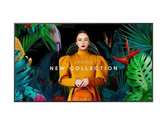 The Samsung QH50C is a 50-inch 4K Ultra HD signage display designed for professional environments demanding high brightness, connectivity, and image clarity. With a resolution of 3840 x 2160 and 700 nits of brightness, it delivers vivid visuals in both indoor and semi-bright ambient conditions. Features include a wide viewing angle, non-glare screen, and multiple connectivity options including HDMI, DisplayPort, and network interfaces.