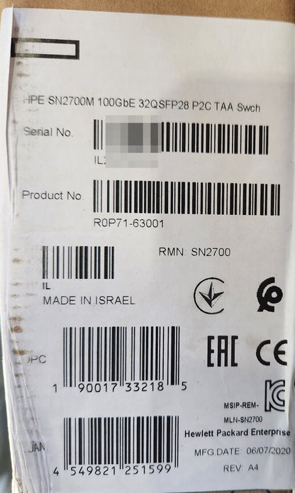 Commutateur HPE SN2700M 100G 32QSFP28 ONIE P2C, 1 RU, 32 ports
