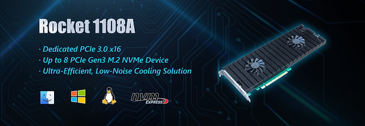 HighPoint R1108 8-Port M.2 NVMe PCIe 3.0 x16 HBA Controller