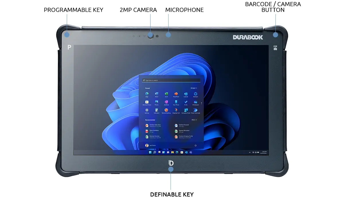 Durabook R11L Rugged Tablet, 11.6" FHD Touch, Pentium 8505, 8GB RAM, LTE, Win 11 Pro